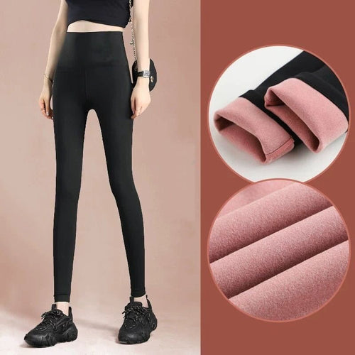 Shark Skin Cycling Leggings High-waist Hip-lifting Sports Leggings Women Thin Legs Fleece Stretch Yoga Pants