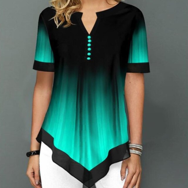 Shirt Blouse Fashion 2020 Large Size Tops Women Casual V Neck Shirt Ladies Loose Floral Print Tunic Shirt