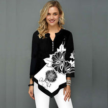 Load image into Gallery viewer, Shirt Blouse Fashion 2020 Large Size Tops Women Casual V Neck Shirt Ladies Loose Floral Print Tunic Shirt