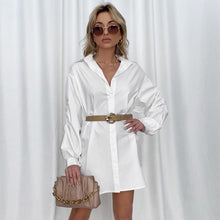 Load image into Gallery viewer, Shirt Dress Single-Breasted Long Sleeves Oversize Woman Clothes Elegant Autumn Dresses for Female Clothing Casual Fashion Robe