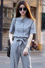 Load image into Gallery viewer, Shirt Outfit 2021 Youth Summer New Elegant Oversized Trousers Western Style Leisure Fashion Two-Piece Suit