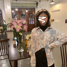 Load image into Gallery viewer, Shirts Women Tie-dye Leisure Floral Retro Long Sleeve All-match Elegant Sweet Females Blouses Korean Style Streetwear Ins Trendy