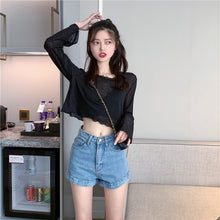 Load image into Gallery viewer, Short Loose Long Sleeves Thin Type Sunscreen Small Shirt Top Women's Spring and Summer All-Match Bottoming Shirt New Inner Wear