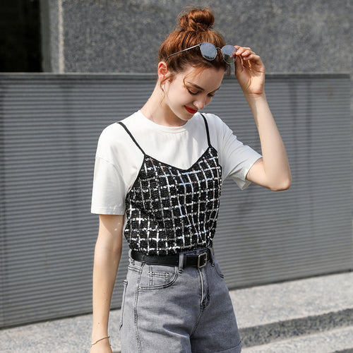 Short Sleeve Elegant Female Summer Tops T Shirts Feminina For Women Friends Tees Korean Harajuku Vintage Aesthetic Kawaii Vogue