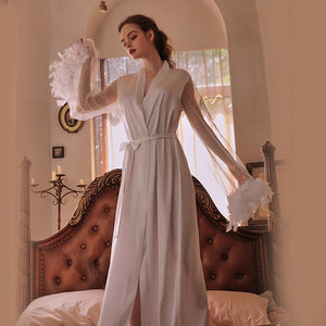 Silk Robes for Women Bath Robe Sets Bridesmaid Robes Feather Sleepwear Bridal Robes with Lace Bridesmaid Gift Sexy Kimono Robe