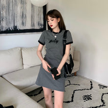Load image into Gallery viewer, Simple Contrast Color Slim Fit T-shirt Sexy Summer Bodycon Casual Korean Dress Women Clothes Harajuku Ladies Dresses Streetwear