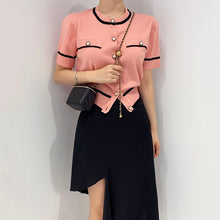 Load image into Gallery viewer, Simple O Neck Summer 2022 Short Sleeve Shirts Women Korean Chic Office Ladies Elegant All Match Blouse Loose Soft Hipster Blusas