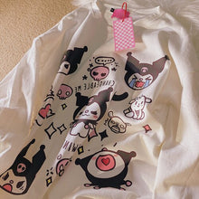 Load image into Gallery viewer, Simple O-neck Cute Cartoon T-shirts Women 2022 All Match Casua Loose Lazy Tops Long Sleeve Japanese Kawaii Tees Spring Blusas