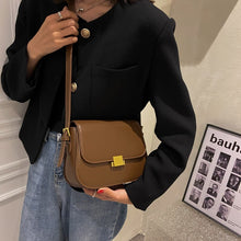 Load image into Gallery viewer, Simple Solid Color PU Leather Armpit Baguette Crossbody Bag for Women 2021 Shoulder Handbags and Purses Female Travel Designer