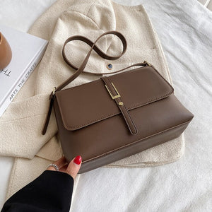 Simple Style Good Quality PU Leather Flap Crossbody Bags for Women 2021 Fashion Luxury Baguette Bag Shoulder Handbags and Purses