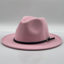 Load image into Gallery viewer, Simple Women Men Wool Vintage Gangster Trilby Felt Fedora Hat With Wide Brim Gentleman Elegant Lady Winter Autumn Jazz Caps