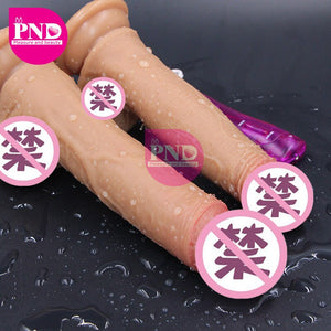 Simulated Penis Liquid Silicone Suction Cup Penis Female Masturbator Swinging, Rotating and Retracting Dildo for Anal