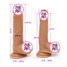 Load image into Gallery viewer, Simulated Penis Liquid Silicone Suction Cup Penis Female Masturbator Swinging, Rotating and Retracting Dildo for Anal