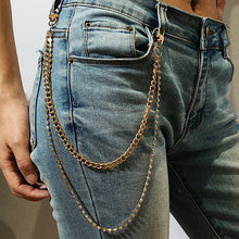 Load image into Gallery viewer, Single/Two/Three Layer Belt Key Chain Punk Hip-hop Trendy Waist Chain Unisex Pants Jeans Long Metal Clothing Accessories Jewelry