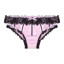 Load image into Gallery viewer, Sissy Gay Panties Mens Lace Sexy Bikini Briefs G-String Thongs Breathable Underwear Knickers Satin Seamless Linge Sexy Panties