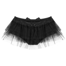 Load image into Gallery viewer, Sissy Tulle Mini Skirts for Sexy Mens Satin Frilly Underpants Layered Ruffle Briefs Panties Lingerie Gay Male Underwear Shorts