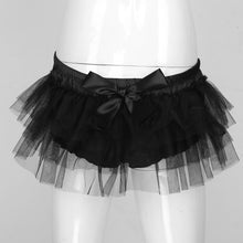 Load image into Gallery viewer, Sissy Tulle Mini Skirts for Sexy Mens Satin Frilly Underpants Layered Ruffle Briefs Panties Lingerie Gay Male Underwear Shorts