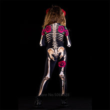 Load image into Gallery viewer, Skeleton Rose Sexy Women Halloween Devil Ghost Jumpsuit Party Carnival Performance Scary Costume Kids Baby Girl Day Of The Dead