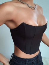 Load image into Gallery viewer, Sleeveless Off Shoulder Velvet Fashion Sexy Corset Crop Tops Vest Female Underwear Backless Bustier Top Solid