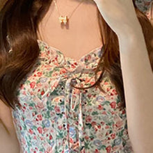 Load image into Gallery viewer, Sleeveless Summer Sling Dress Floral Spaghetti Strap Ruffle Mini Beach Dresses Lady Vintage Femme Robe 2021 New Fashion Vestidos