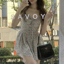 Load image into Gallery viewer, Sleeveless Summer Sling Robe Floral Spaghetti Strap Dress Ruffle Mini Beach Ladies Sundress Femme Vestido Mujer 2021 New Fashion