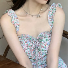 Load image into Gallery viewer, Sleeveless Summer Sling Robe Floral Spaghetti Strap Dress Ruffle Mini Beach Ladies Sundress Femme Vestido Mujer 2021 New Fashion