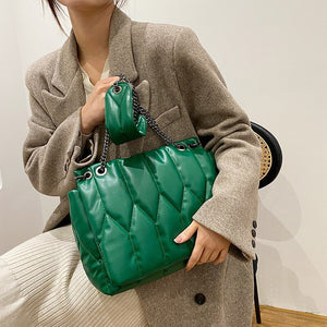 Small Chain Brand Designer Soft Quilted PU Leather Crossbody Bags For Women 2022 Simple Totes Shoulder Side Bag Luxury Handbags