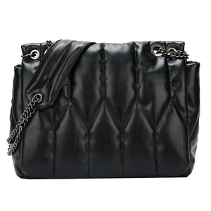 Small Chain Brand Designer Soft Quilted PU Leather Crossbody Bags For Women 2022 Simple Totes Shoulder Side Bag Luxury Handbags