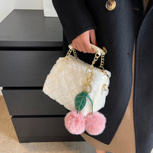 Load image into Gallery viewer, Small Faux Fur Tote with Short Rope Handle Luxury Women Handbags Designer Fluffy Soft Plush Spring 2022 Bucket Crossbody Bags