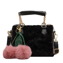 Load image into Gallery viewer, Small Faux Fur Tote with Short Rope Handle Luxury Women Handbags Designer Fluffy Soft Plush Spring 2022 Bucket Crossbody Bags