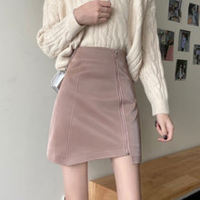 Load image into Gallery viewer, Small Leather Skirt Women&#39;s Autumn High Waist Irregular Skirt 2021 New Fashion Small A- line Hip-Wrapped Skirt