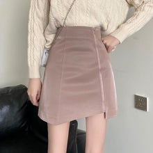 Load image into Gallery viewer, Small Leather Skirt Women&#39;s Autumn High Waist Irregular Skirt 2021 New Fashion Small A- line Hip-Wrapped Skirt