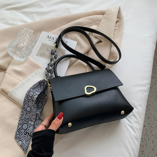 Small PU Leather Crossbody Shoulder Bags with Short Handle for Women 2021 Winter Branded Designer Handbags and Purses Totes