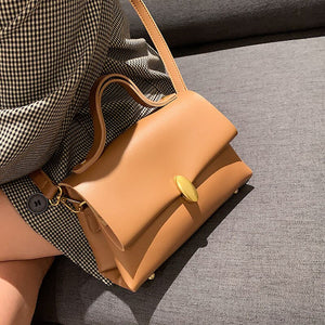 Small PU Leather Crossbody Shoulder Bags with Short Handle for Women 2021 Winter Branded Designer Handbags and Purses Totes