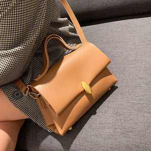 Small PU Leather Crossbody Shoulder Bags with Short Handle for Women 2021 Winter Branded Designer Handbags and Purses Totes