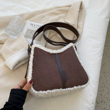Load image into Gallery viewer, Small Quilted PU Leather Crossbody Bags with Short Faux Fur for Women 2021 Winter Brand Designer Ladies Shoulder Handbag Purses