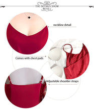 Load image into Gallery viewer, Small Suspender Nightdress Women&#39;S Summer Thin Ice Ribbon Chest Pad Silk Sexy Hot Red Korean Version Vest Pajamas Dress