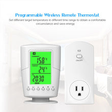 Load image into Gallery viewer, Smart Wireless Remote Control Thermostat+ Plug in Socket Heating Cooling Program Temperature Controller with LCD Backlight