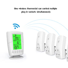Load image into Gallery viewer, Smart Wireless Remote Control Thermostat+ Plug in Socket Heating Cooling Program Temperature Controller with LCD Backlight