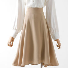 Load image into Gallery viewer, Solid Chiffon Women Skirts Summer New 2021 High Waist A-Line Knee-Length Elegant Office Lady Skirts Top Quality
