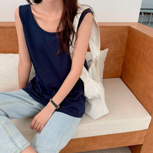 Load image into Gallery viewer, Solid Sleeveless Women Tanks Top Female Vest Tshirt Candy Square Collar Loose Casual 2021 Summer Fashion All-match Ladies Tops