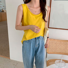 Load image into Gallery viewer, Solid Sleeveless Women Tanks Top Female Vest Tshirt Candy Square Collar Loose Casual 2021 Summer Fashion All-match Ladies Tops