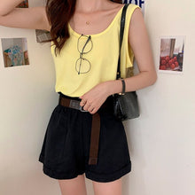 Load image into Gallery viewer, Solid Sleeveless Women Tanks Top Female Vest Tshirt Candy Square Collar Loose Casual 2021 Summer Fashion All-match Ladies Tops