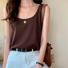 Load image into Gallery viewer, Solid Sleeveless Women Tanks Top Female Vest Tshirt Candy Square Collar Loose Casual 2021 Summer Fashion All-match Ladies Tops