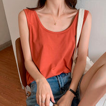 Load image into Gallery viewer, Solid Sleeveless Women Tanks Top Female Vest Tshirt Candy Square Collar Loose Casual 2021 Summer Fashion All-match Ladies Tops