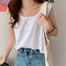 Load image into Gallery viewer, Solid Sleeveless Women Tanks Top Female Vest Tshirt Candy Square Collar Loose Casual 2021 Summer Fashion All-match Ladies Tops