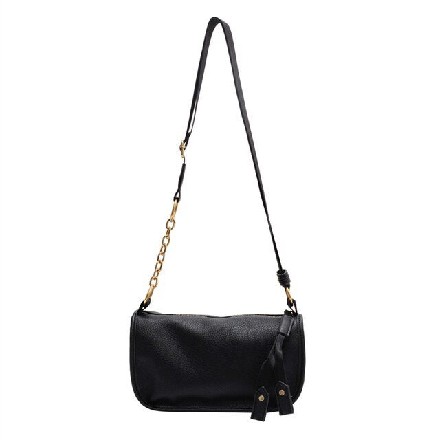 Solid color leather casual messenger bag 2022 autumn and winter new style ladies shoulder bag mobile phone bag women's bag