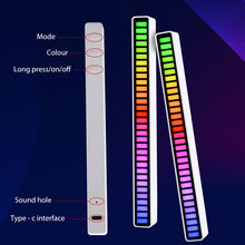 Load image into Gallery viewer, Sound Control Pickup Rhythm Ambient Light Strip Colorful LED Rechargeable Battery Car Computer Audio Music DJ Atmosphere Lamp