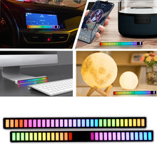 Load image into Gallery viewer, Sound Control Pickup Rhythm Ambient Light Strip Colorful LED Rechargeable Battery Car Computer Audio Music DJ Atmosphere Lamp