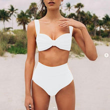 Load image into Gallery viewer, Split Swimsuit  Sexy Bikini Solid Color High Waist Swimsuit bathing suits woman 2020